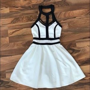 White and black dress
